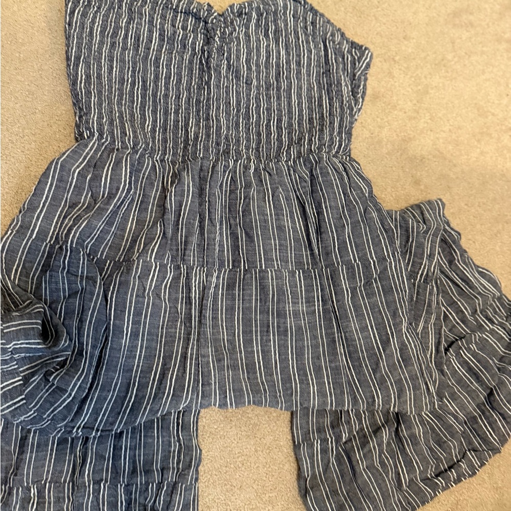 En Creme Striped Wide Leg Jumpsuit